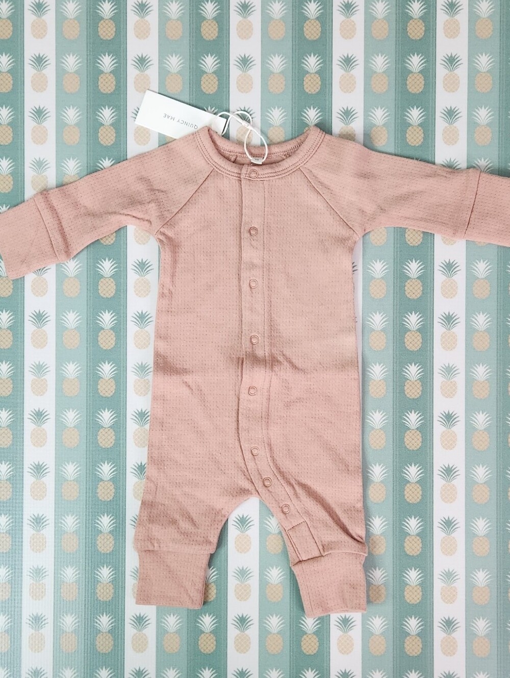 Quincy Mae Rose Pointelle One-Piece Footie